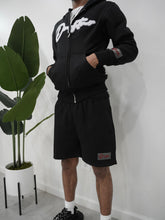 Load image into Gallery viewer, "THE PLANE JANE STAPLE SUMMER 26" HOODIE SHORT SET BLACK W/ WHITE)