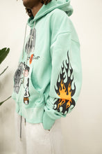Load image into Gallery viewer, "MOVIE OVER" HOODIE DISTRESSED (TEAL W/ MULTISCREEN) CUSTOM SPRAY