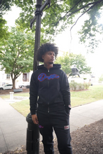 Load image into Gallery viewer, "THE PLANE JANE STAPLE SET FW 26/27" HOODIE (BLACK W/ BLUE)