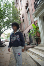 Load image into Gallery viewer, "THE VARSITY CREST" HOODIE SET (NABY BLUE W/ GREY)