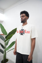 Load image into Gallery viewer, “NO LOVE LOST” BOXY STYLE T-SHIRT (WHITE W/ BLACK/RED)