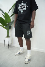 Load image into Gallery viewer, "DIAMOND LUX STAR" SHORT SET (BLACK W/WHITE)