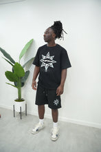 Load image into Gallery viewer, "DIAMOND LUX STAR" SHORT SET (BLACK W/WHITE)