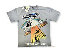 Load image into Gallery viewer, LIVE IN ART COLLECTION &quot;TAKE ME&quot; - OVERSIZED SKY BLUE T-SHIRT