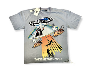 LIVE IN ART COLLECTION "TAKE ME" - OVERSIZED SKY BLUE T-SHIRT