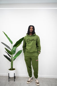 "THE PLANE JANE STAPLE SET FW 25/26" HOODIE (OLIVE W/ OLIVE)