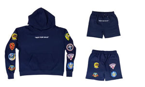"PATCH SET (NOT FOR SALE)" HOODY AND SHORT SET (NAVY)