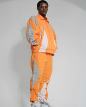 Load image into Gallery viewer, &quot;DIAMOND MOTO SET&quot; PANTS &amp; JACKET (ORANGE/GREY AND WHITE)